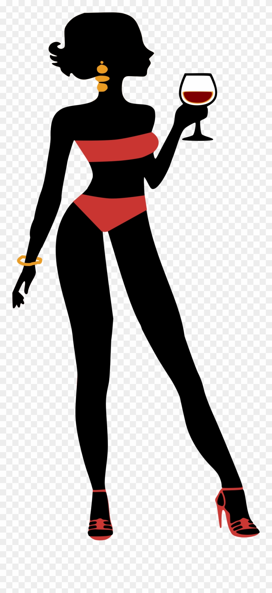 Clipart - Silhouette Bikini Png Transparent Png