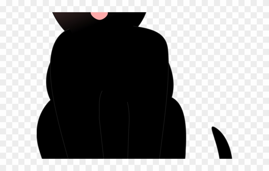 Black Cat Clipart Illustration - Hoodie - Png Download