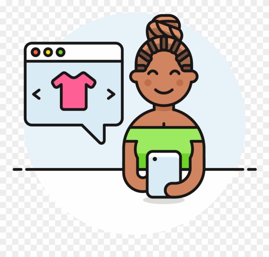 Image - Woman Shopping Online Icon Clipart