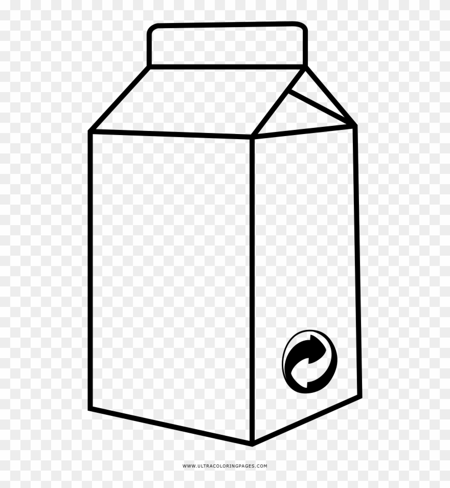 Milk Carton Coloring Page - Dibujo De Carton De Leche Clipart