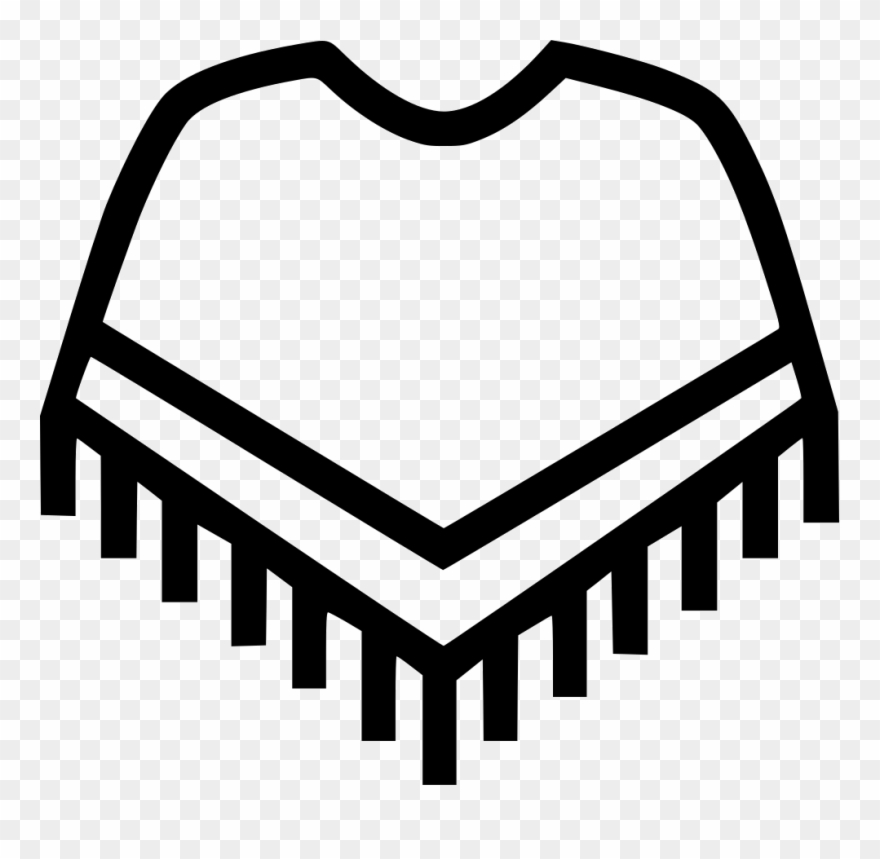 Svg Icon Free Download Transparent Background - Poncho Clipart Black And White - Png Download