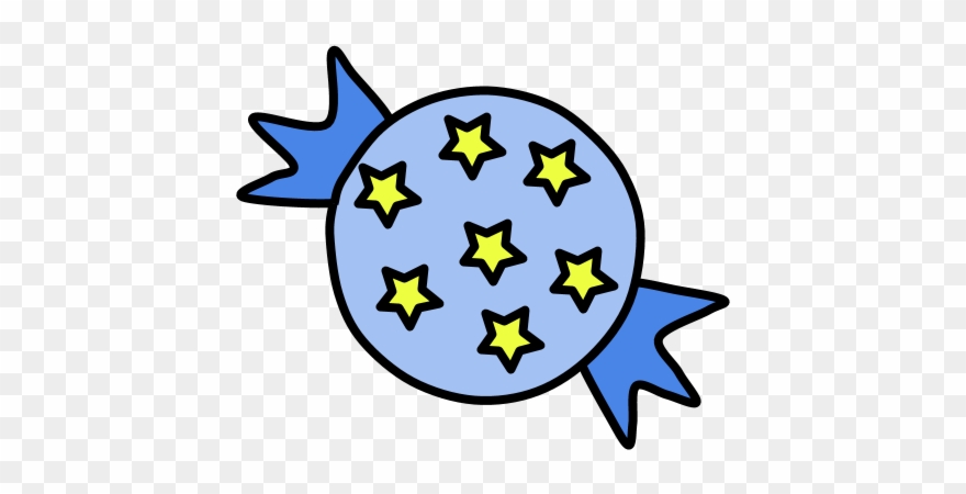 Hard Candy, Star Wrapper, Blue, Png Clipart