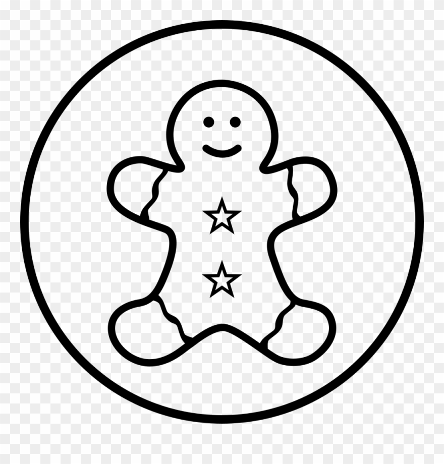 Gingerbread Man Coloring Page - Line Art Clipart