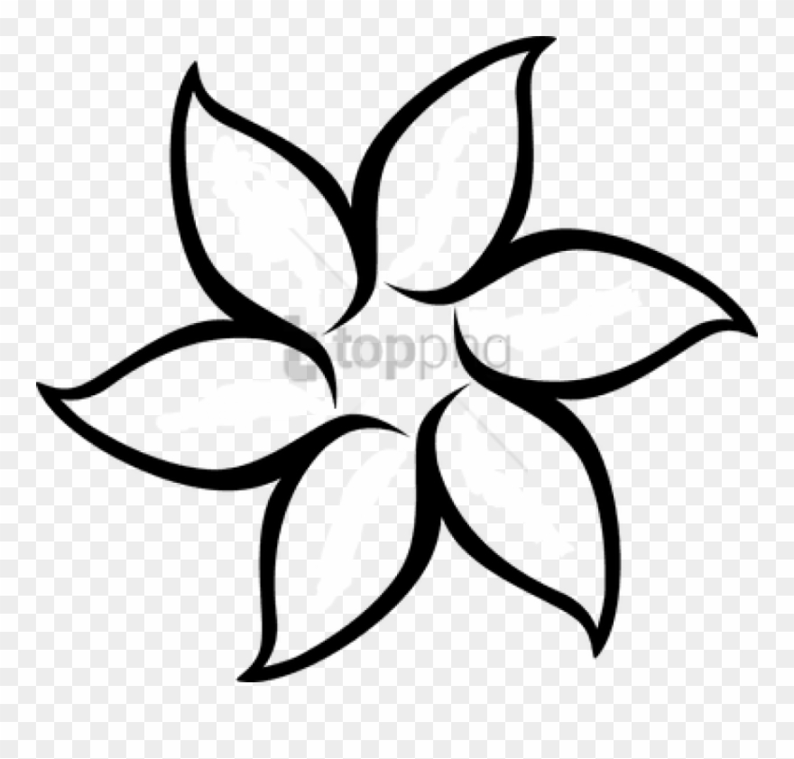 Free Png Floral Flower White Daffodil Daisy Tulip D - Black And White Flower Outline Clipart