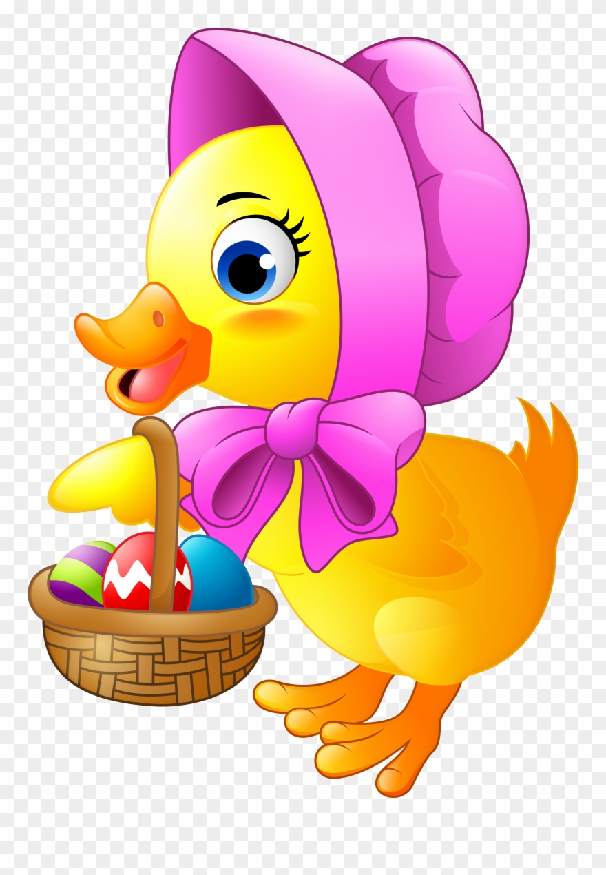 Easter Duck Clipart Image - Cartoon - Png Download