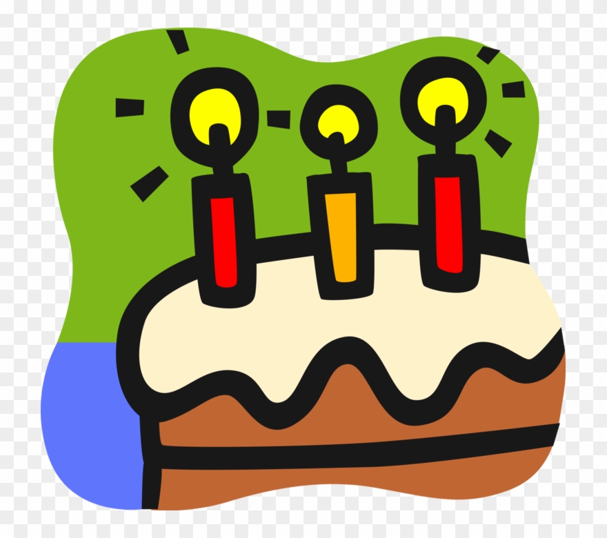 Vector Illustration Of Sweet Dessert Birthday Cake Clipart