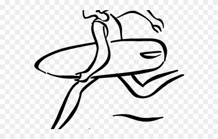 Surfboard Clipart Water Clipart - Line Art - Png Download