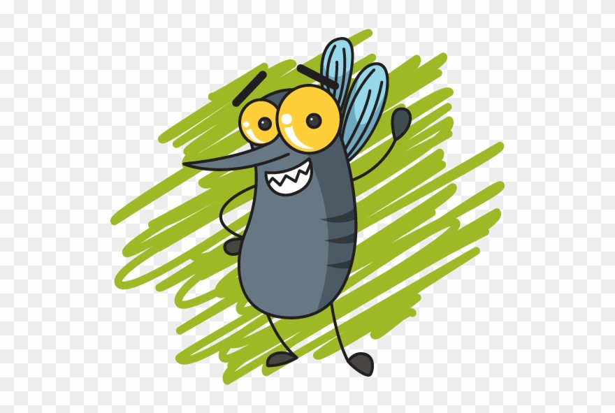 Cute Mosquito Sticker - Illustration Clipart