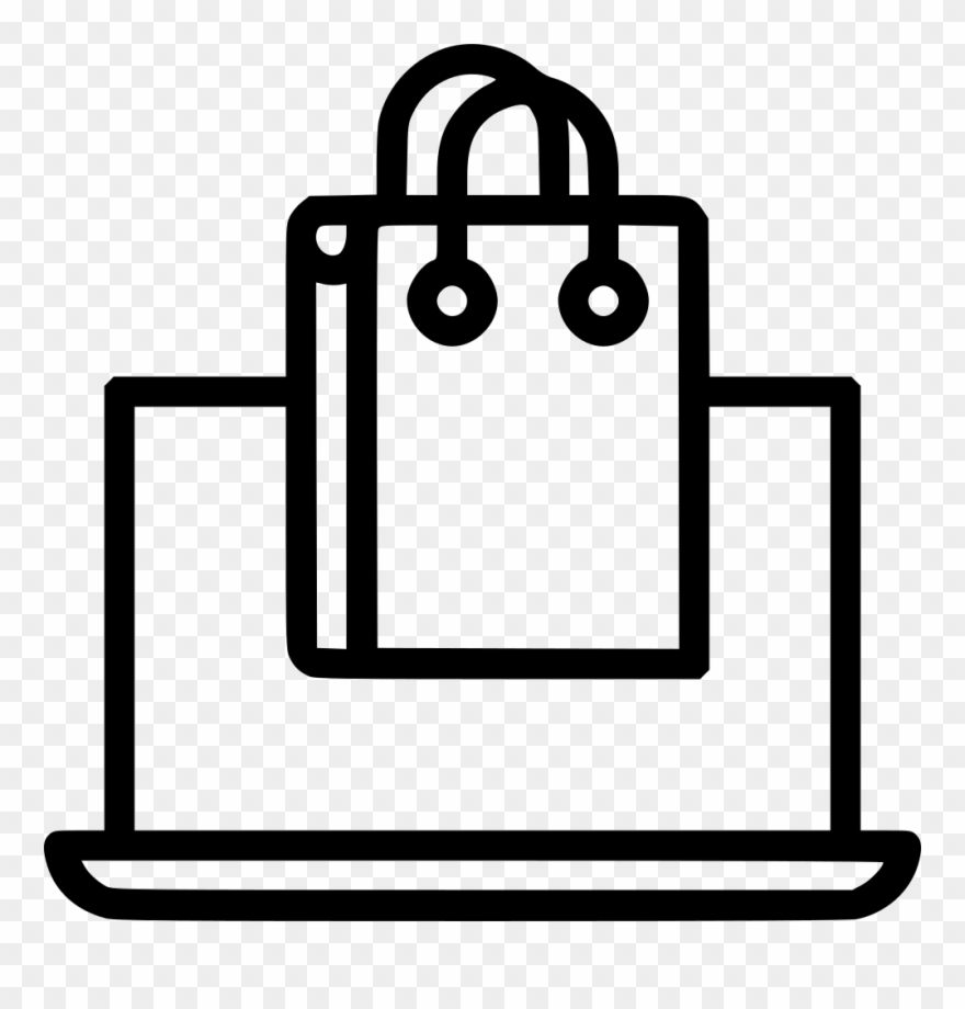 Laptop Svg Line Art - Shopping Clipart