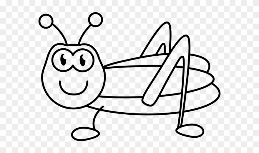Grasshopper Clipart Colouring - Dibujo De Saltamontes Para Colorear - Png Download