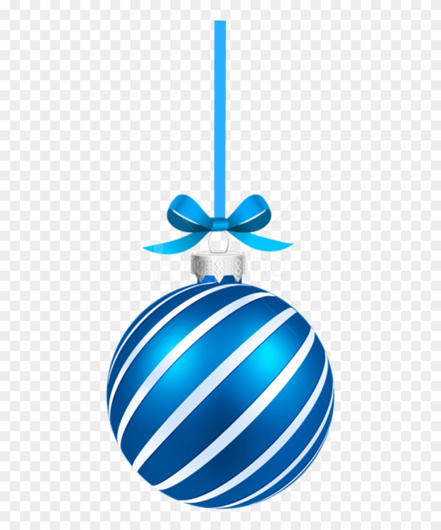 Free Png Blue Sriped Christmas Hanging Ball Png - Cartoon Christmas Ornaments Blue Clipart