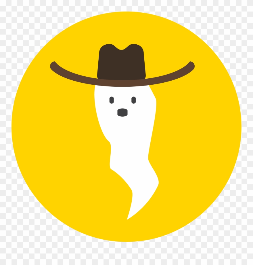 Illustration Of A Ghost Wearing A Cowboy Hat - Ghost Wearing A Cowboy Hat Clipart