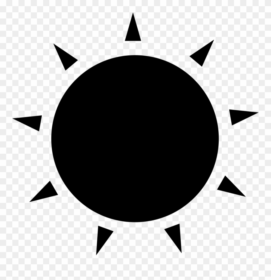 Sun Black Circular Shape With Small Rays Of Triangles - Sun Silhouette Png Clipart