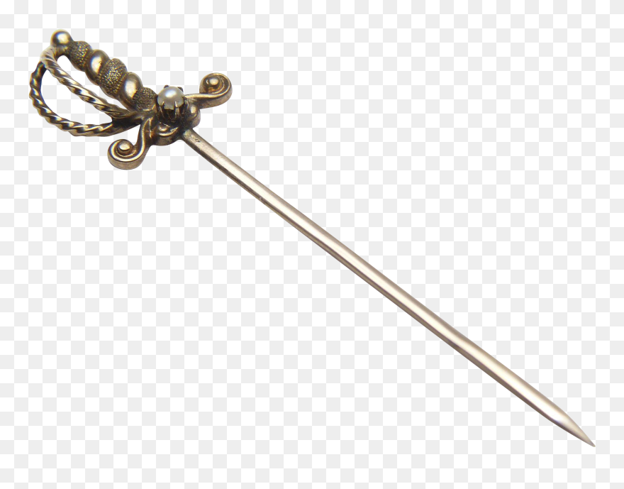 Sword Drawing Png Transparent - Stick Png Golden Clipart