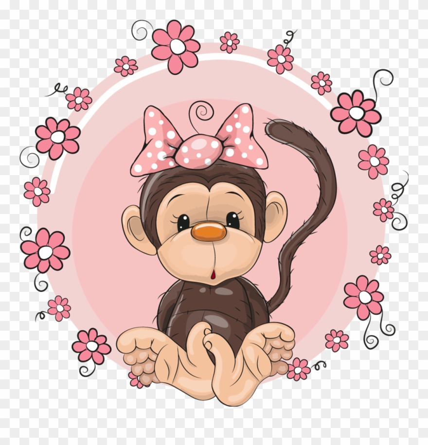Monkeys Clipart Vintage - Imagenes De Monitos Animados - Png Download