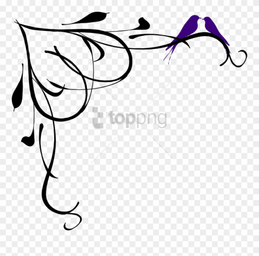 Free Png Two Love Birds Black And White Png Image With - Clip Art Fancy Borders Transparent Png