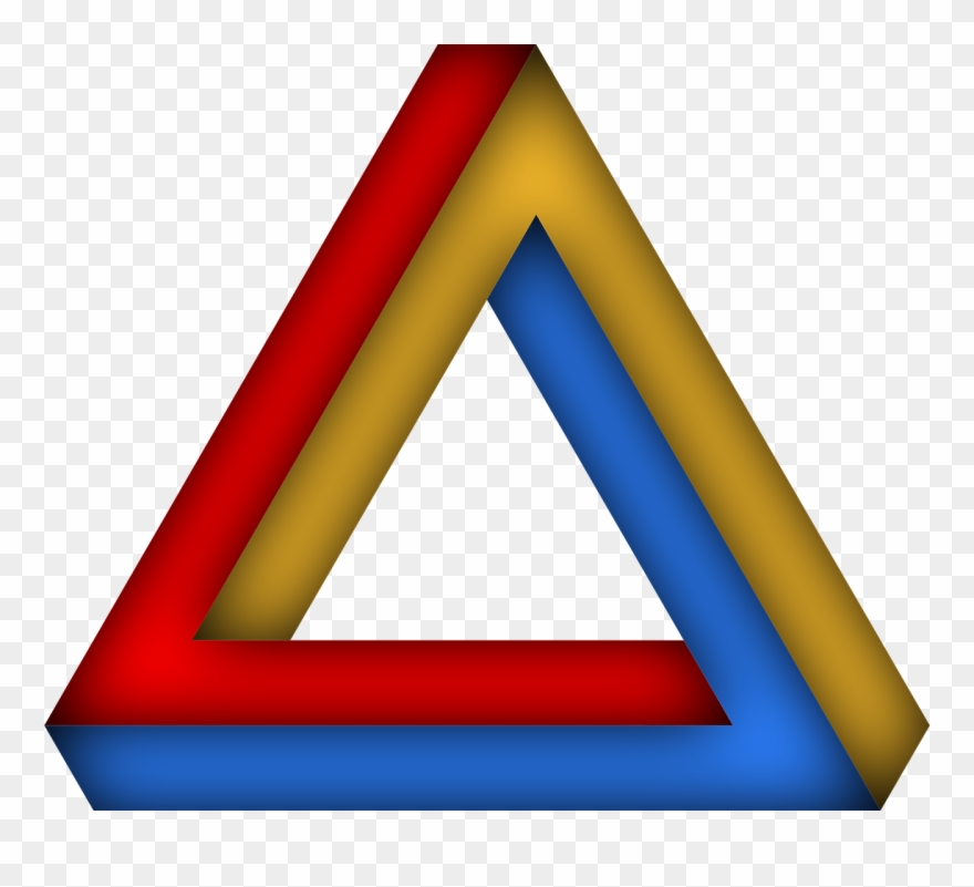 Penrose Triangle The Impossible Triangle Optical Deception - Logo Segitiga Png Clipart