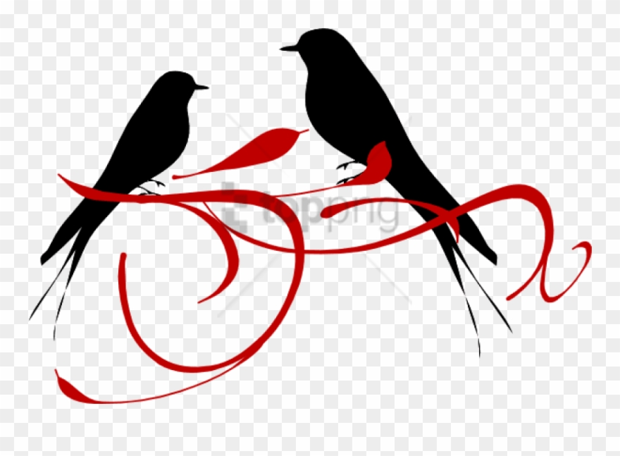 Free Png Red Love Birds Png Image With Transparent - Birds Black And White Clipart