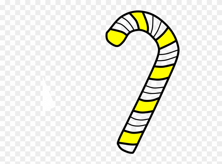 Candy Cane, Stripes, Yellow, White, Png Clipart