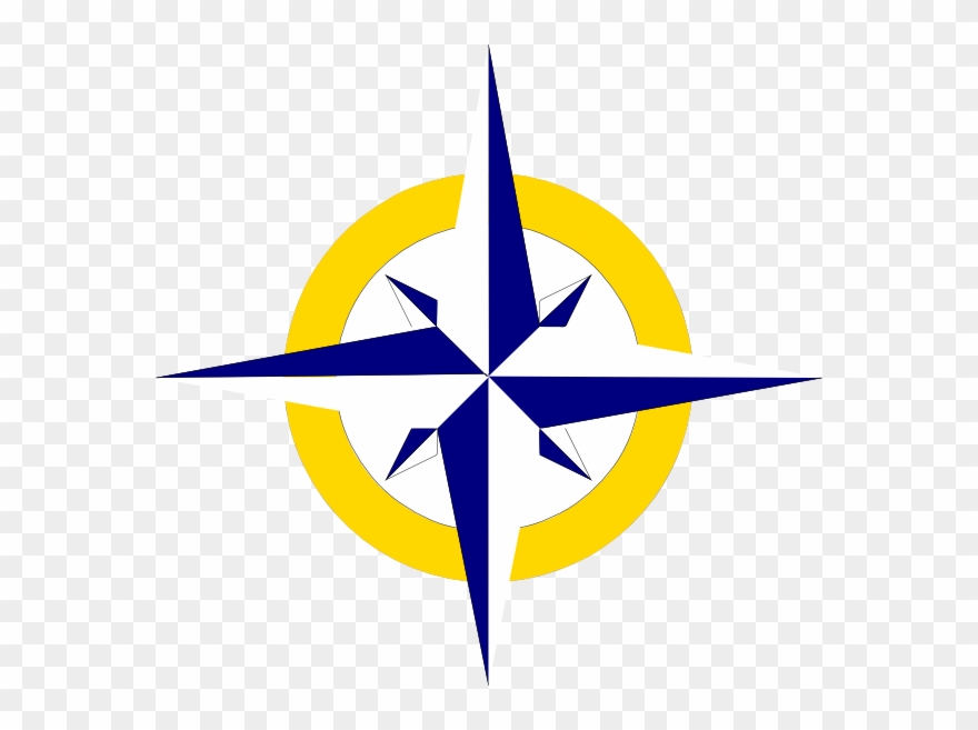 Compass Svg Clip Arts 600 X 577 Px - Blue And Yellow Compass - Png Download