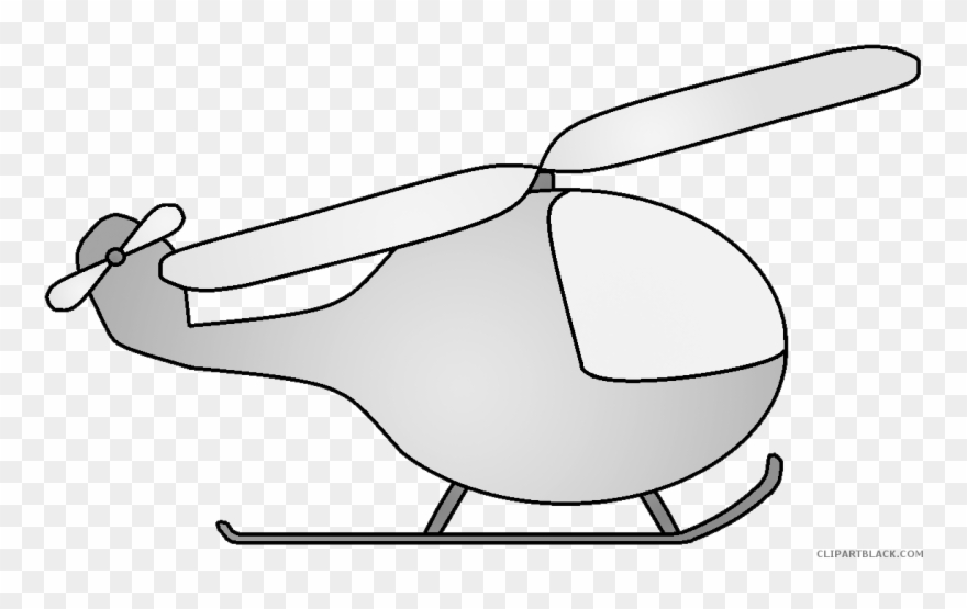 Helicopter Transportation Free Black White Clipart - Transparent Transparent Background Helicopter Clipart - Png Download