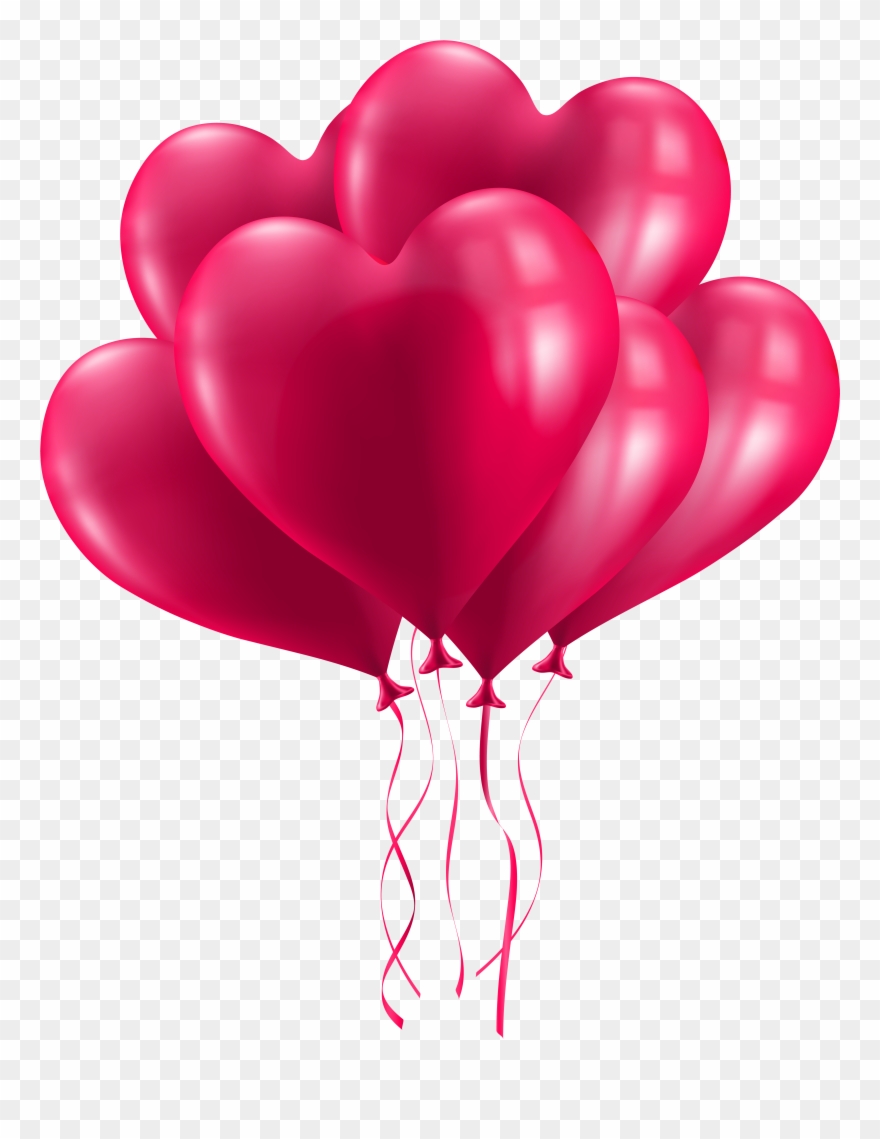 Bunch Of Heart Balloons Transparent Png Image - Happy 26th Birthday Sister Clipart