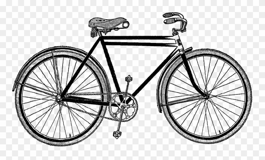 These Old Bicycle Artwork Images Would Look Wonderful - Vintage Bicycle Illustration Clipart