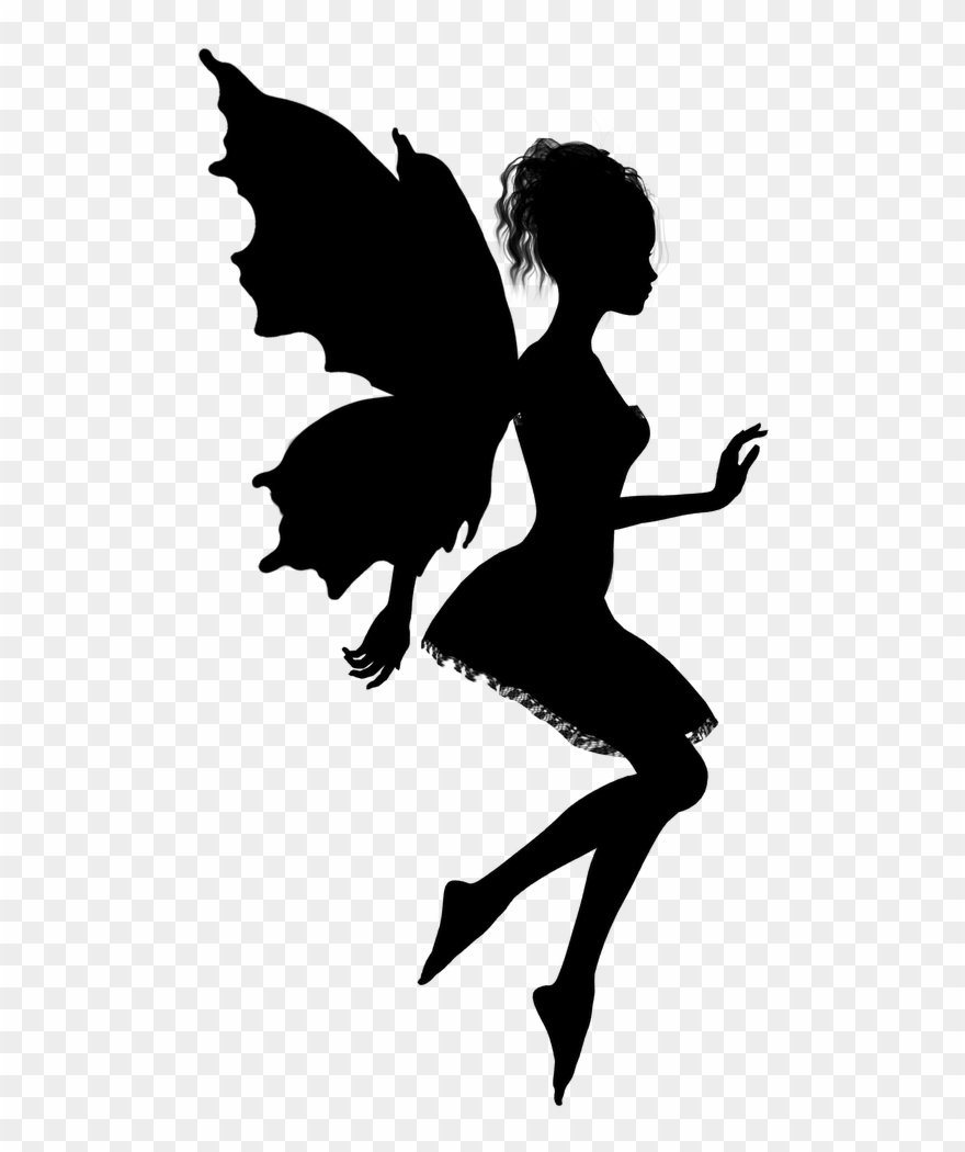 Fairy Silhouette Vector Art Related Keywords Amp Suggestions - Magical Fairies Wall Sticker Clipart