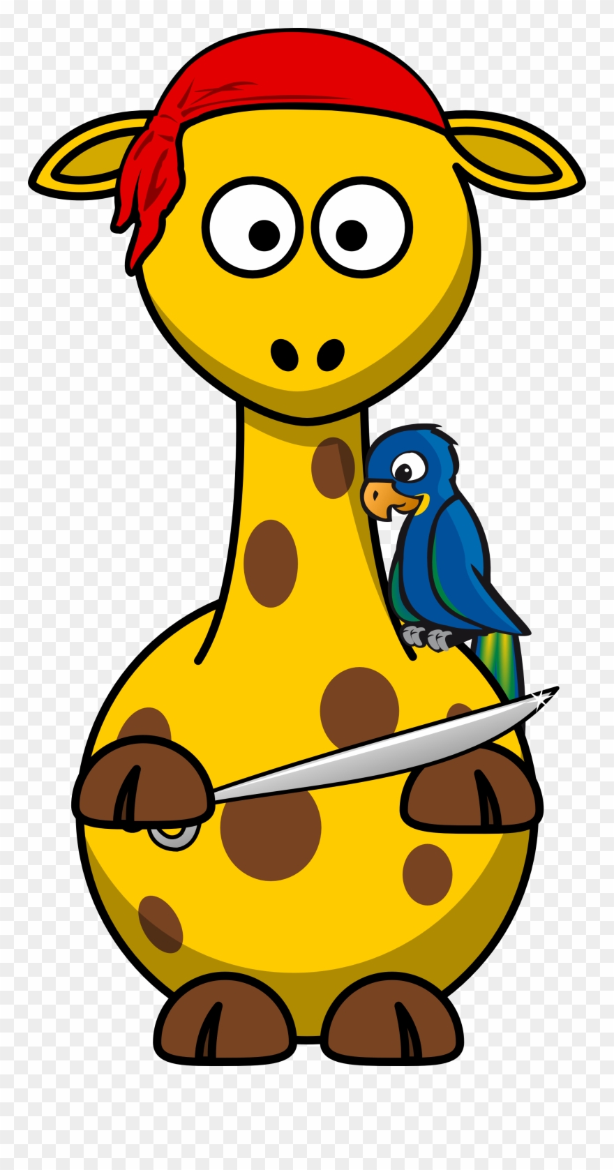 Cartoon Giraffe Pirate Clipart