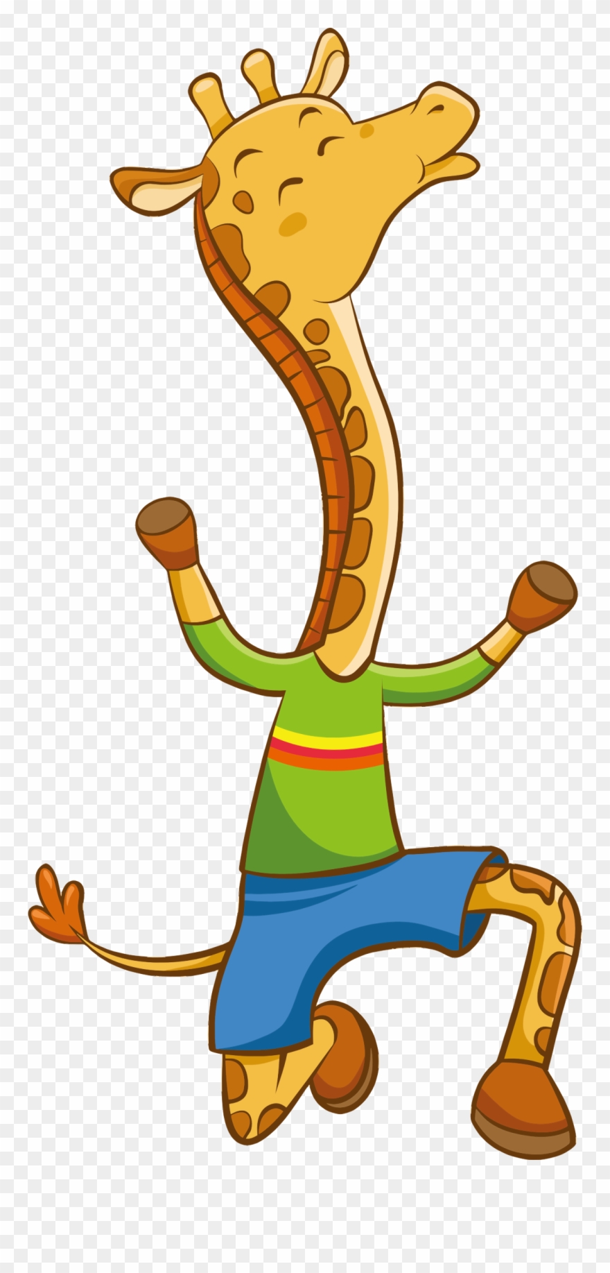 Clipart Cartoon Giraffe Png - Dibujos Animados Pintados Transparent Png