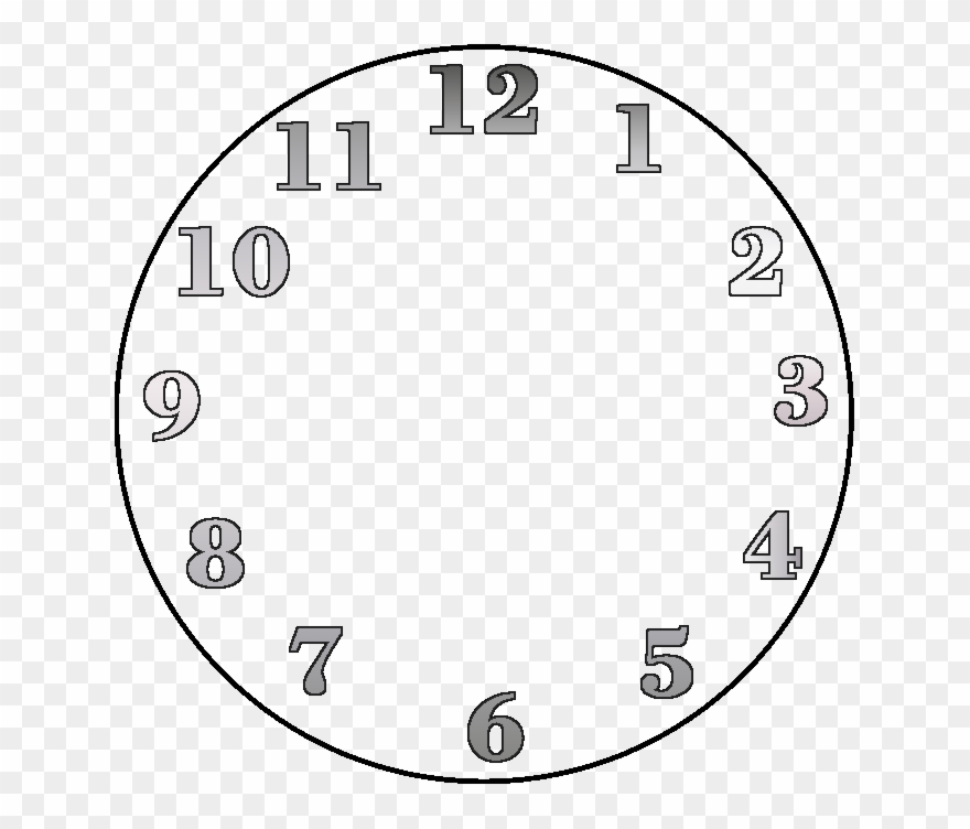 Clip Art Alarm Clock Face Digital Transprent - Clock Numbers Template - Png Download