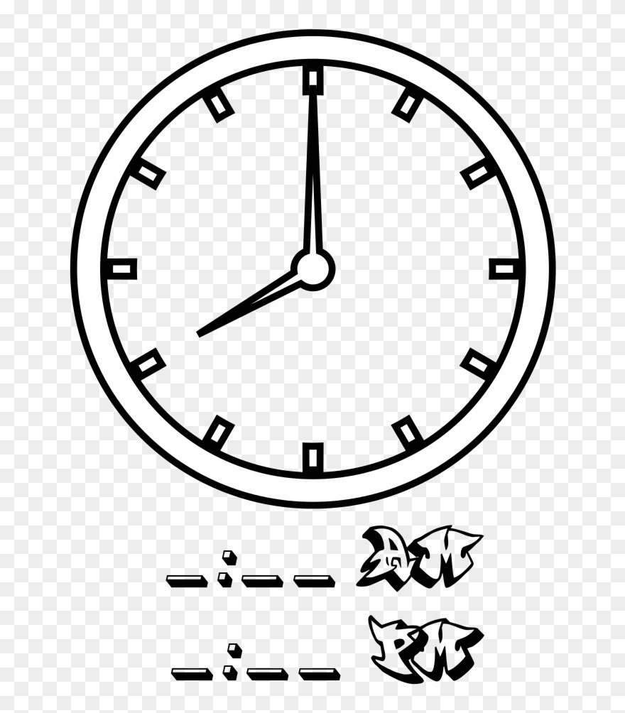 Tell Time Clock Hr 08 At Coloring Pages For Kids Boys - Clock Coloring Book Clipart