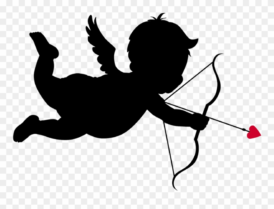 Cupid With Bow And Arrow - Cupid Silhouette Clipart