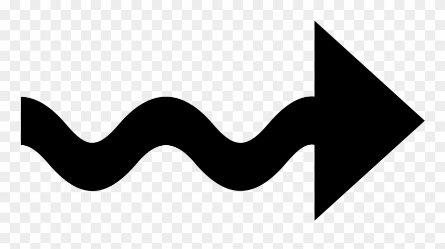 Wavy Black Arrow Symbol Png - Transparent Background Wavy Arrow Clipart