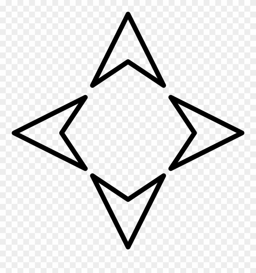 East Clipart Direction Arrow - 4 Direction Arrow - Png Download