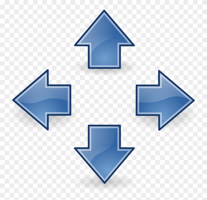 Free Tango Style Arrows Blue - Left Right Up Down Arrows Clipart