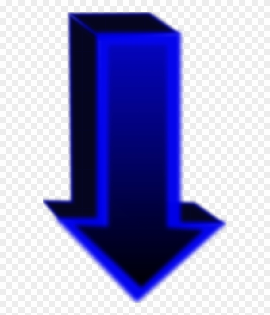 Cubic Arrow Pointing Down - Blue Arrow Pointing Down Clipart