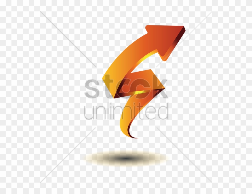3d Curved Arrow Vector Image - Vector Graphics Clipart