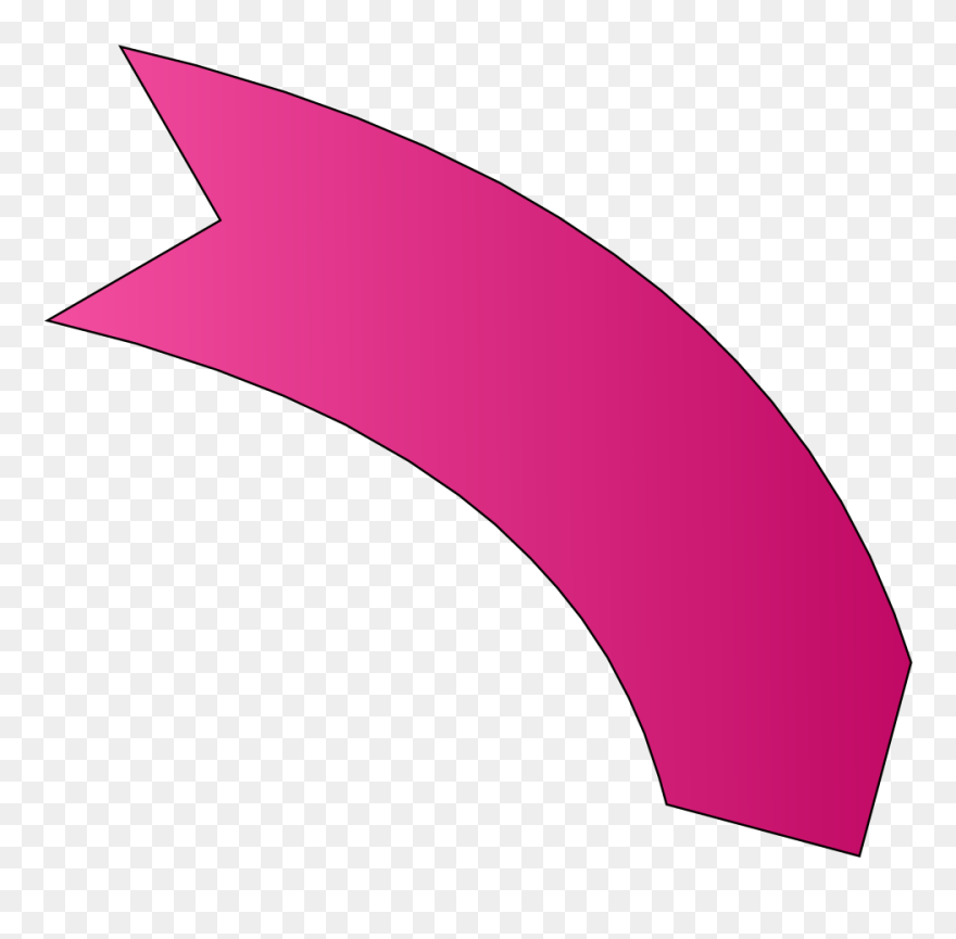 Pink Arrow Clip Art At - Pink Arrow Curved - Png Download