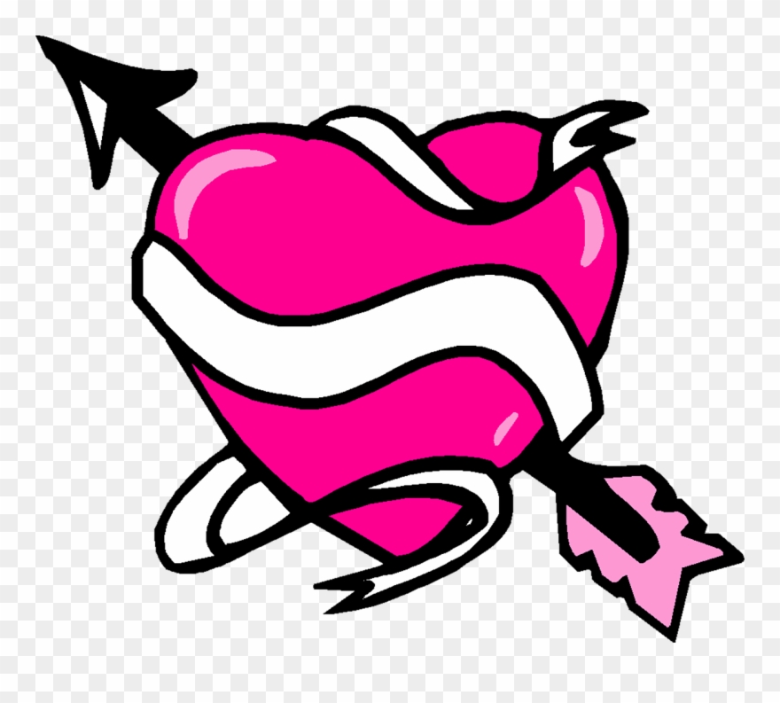 Arrow Clipart Romantic - Clipart Heart With Arrow - Png Download