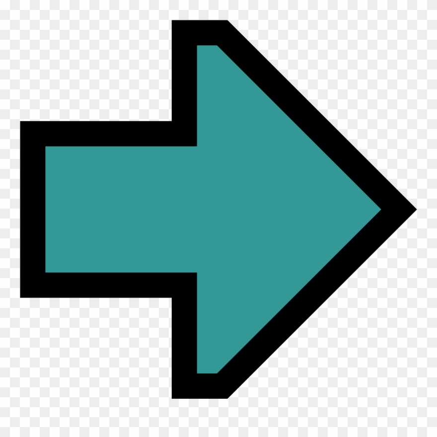Open - Teal Arrow Pointing Right Clipart
