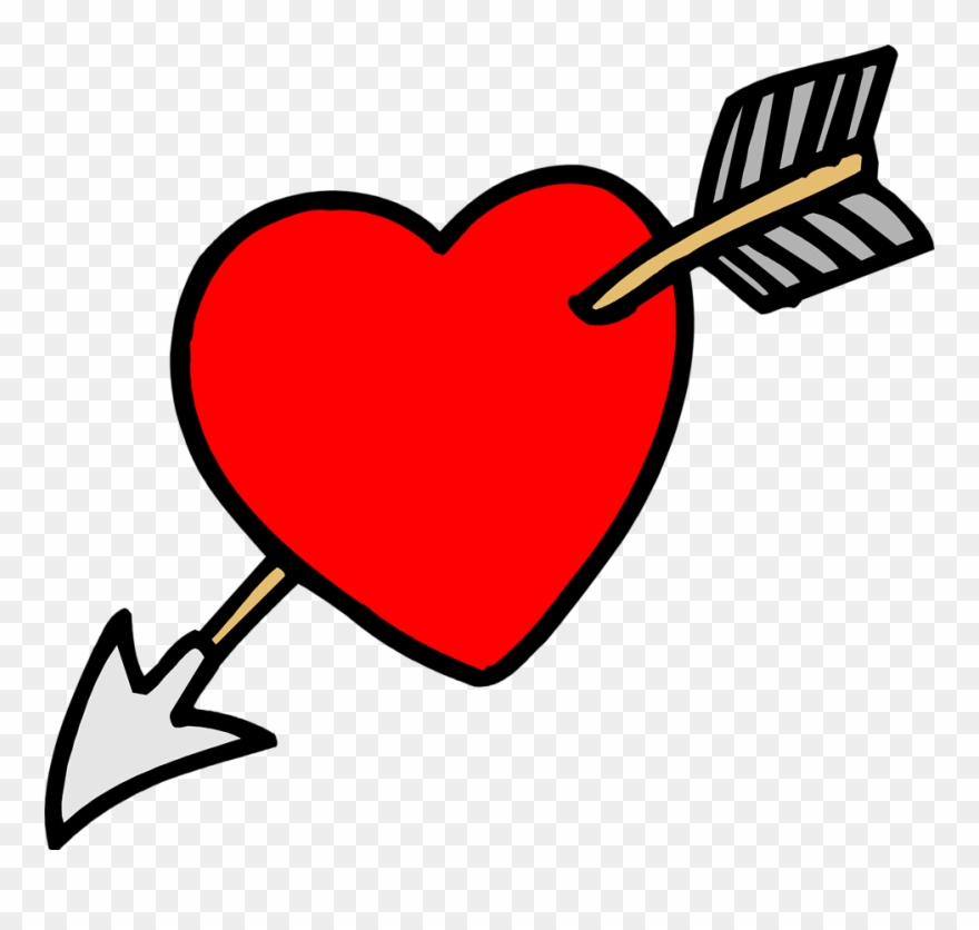 Heart Arrow - Heart With Arrow Clip Art - Png Download