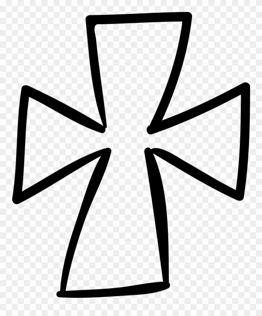 Pen Clipart Hand Drawn - Hand Drawn Cross Svg - Png Download