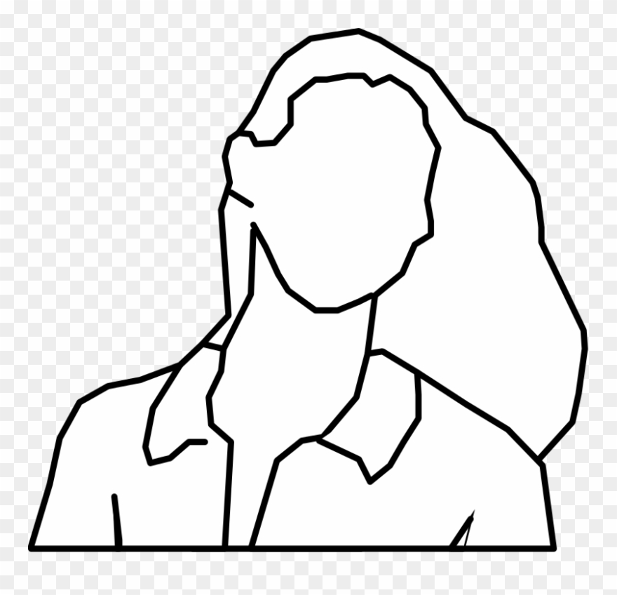 Silhouette Woman Front Outline Bw - Silhouette Of A Woman Head Outline Clipart
