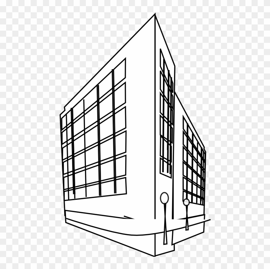 Hospital Building Drawing At Getdrawings - Company Building Clipart Black And White - Png Download