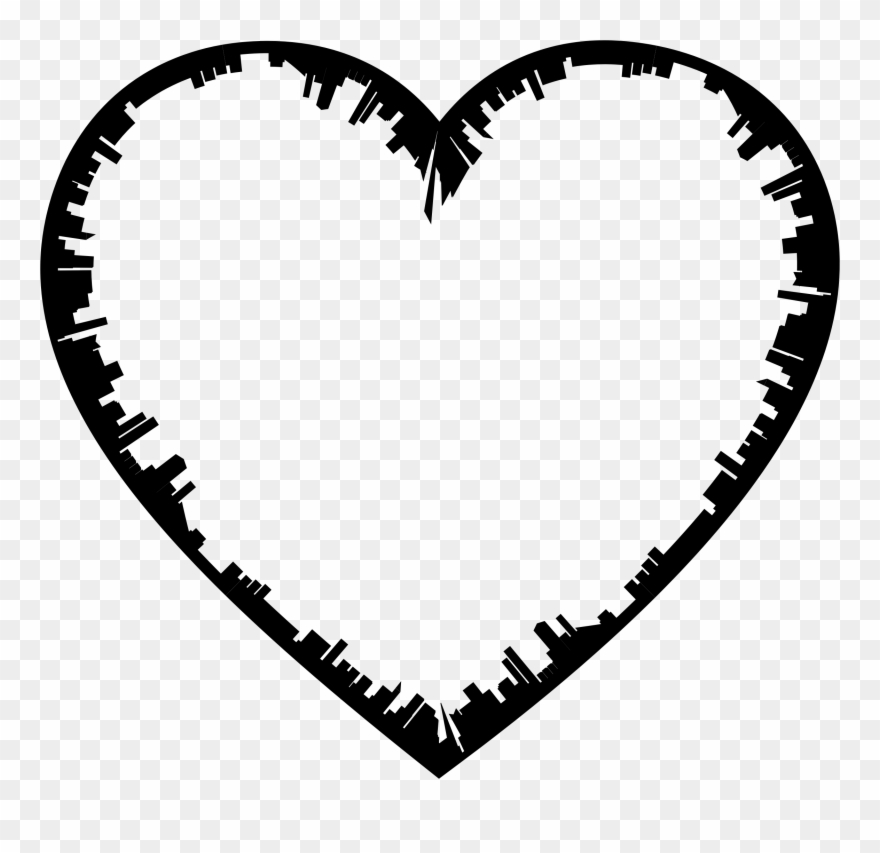 Clipart Heart City Silhouette - Silhouettes City Dubai Png Transparent Png
