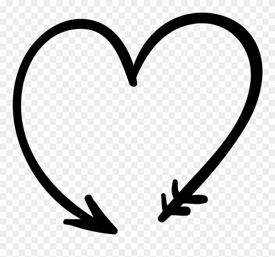 Svg Download Black And White Transparent - Arrow With Hearts Svg Clipart