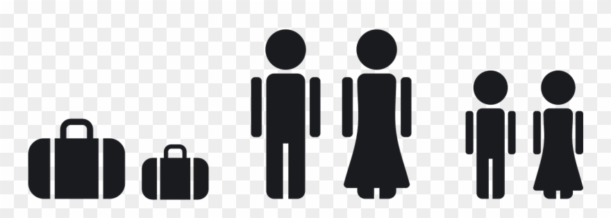 Vacation, Family Travel Vacation Together Luggage Pe - Adults And Children Icon Clipart