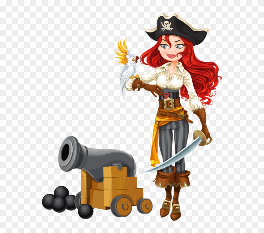 Personnages, Illustration, Individu, Personne, Gens - Pirate With Parrot Anime Clipart