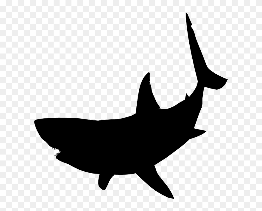 Great White Shark Clipart Jumping - Great White Shark Silhouette - Png Download